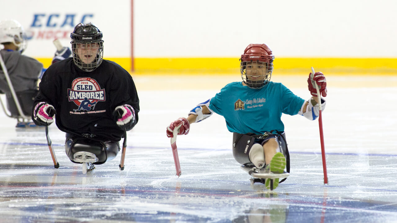 Sled hockey at Camp No Limits video