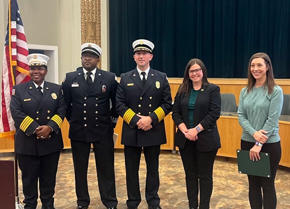 Quinnipiac EMS being honored at the Hamden Fire Department’s awards ceremony