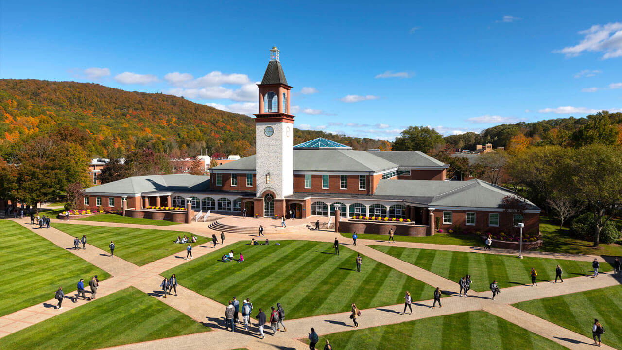 Students walking on quad